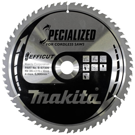Makita B-67309 B-67309 Körfűrészlap 305 x 30 x 2.15 mm Fogak száma (collonként): 60 1 db