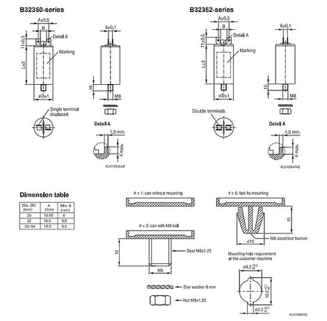 TDK B32352A4206J030 1 db MKP fóliakondenzátor csatlakozódugó 20 µF 450 V/AC 5 % (Ø x H) 50 mm x 100 2. kép