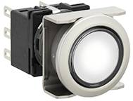Idec LB6ML-M1T64PW LB6ML-M1T64PW Világító nyomógomb 250 V, 125 V, 30 V 5 A 2 x KI/(BE) Nyomó (Ø) 22 