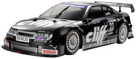 Tamiya 1:10 RC modellautó Elektro Versenyautó Opel Calibra V6 Cliff Fekete Brushed 4WD építőkészlet