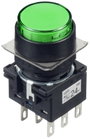 Idec LB1L-A1T64G LB1L-A1T64G Világító nyomógomb 250 V, 125 V, 30 V 5 A 2 x KI/(BE) Reteszelő Zöld (Ø bélyegkép