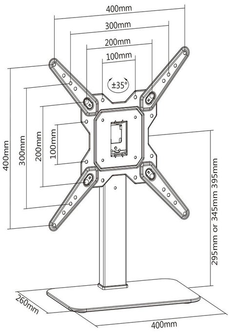 Asztali TV tartó 58,4-139,7 cm (23-55), forgatható, SpeaKa Professional SP-TVS-150 12. kép