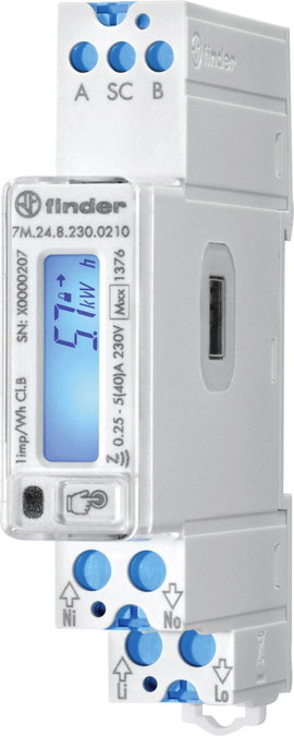 Finder 7M.24.8.230.0210 Kétirányú kalapsín számláló digitális 40 A 1 db