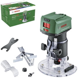 Bosch Home and Garden Felületmaró 0 603 9D5 000 AdvancedTrimRouter 18V-8 kefe nélkül, Tartozékokkal,
