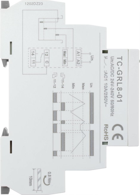 Szintfigyelő relé 24 - 240 V DC/AC, TRU Components TC-9962744 4. kép