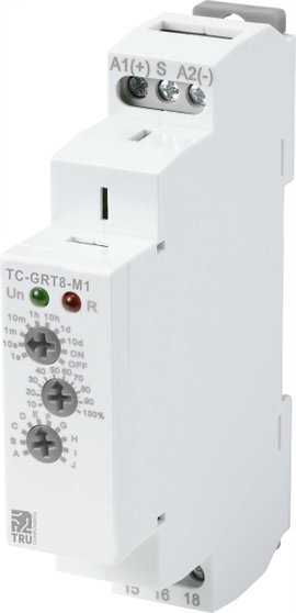 Multifunkciós időrelé 1 mp - 10 nap, 1x váltó, 12 V/DC 240 V/AC, TRU Components TC-9963308