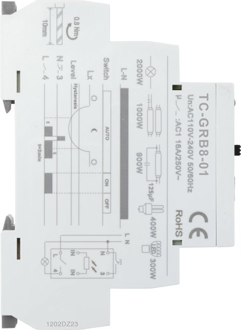 TRU COMPONENTS TC-9962740 TC-9962740 Fényérzékelő 1 db 240 V/AC 1 záró (H x Sz x Ma) 90 x 64 x 18 mm 4. kép