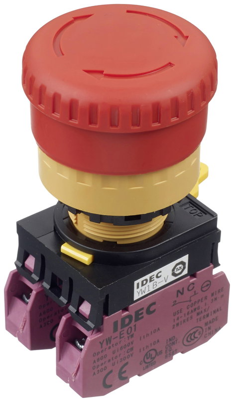 Idec YW1B-V4E02R Vészkikapcsoló 250 V 3 A 2 nitó IP65 1 db