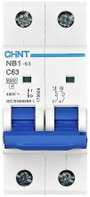 Chint 179657 NB1-63 2P C13 6kA DB Vezeték védőkapcsoló 2 pólusú 13 A 240 V, 415 V bélyegkép