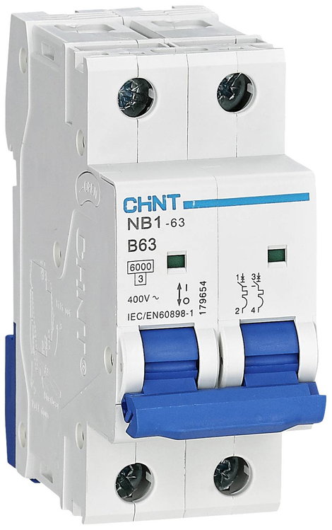 Chint 179654 NB1-63 2P B63 6kA DB Vezeték védőkapcsoló 2 pólusú 63 A 240 V, 415 V 2. kép