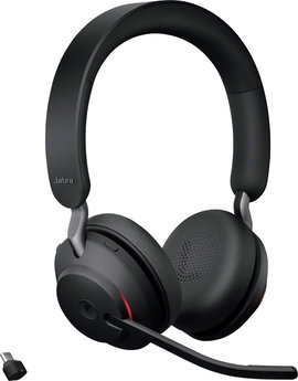 Jabra Evolve2 65 MS Telefon On Ear headset Bluetooth® Stereo Fekete Hangerő szabályozás, Elemtöltés 