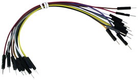 Velleman WJW010 Dugaszhíd (jumper) készlet 15 cm Piros, Kék, Sárga, Zöld, Fekete