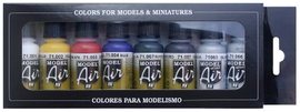 Vallejo 71174 Modellvasút színezőárnyalat Fehér, Sárga, Piros, Kék, Olivazöld, Fekete, Ezüst (fémes)