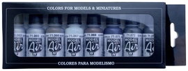 Vallejo 71176 Modellvasút színezőárnyalat Ezüst, Acél, Arany, Sárgaréz, Vörösréz, Arctic kék, Fegyve