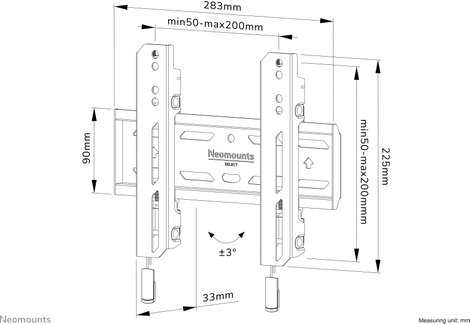 Neomounts WL30S-850BL12 Platte TV Beugel TV fali tartó 61 cm (24) - 139,7 cm (55) Merev 15. kép