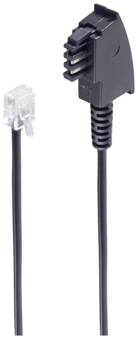 Shiverpeaks DSL Hosszabbítókábel [1x TAE-F dugó - 1x RJ11 dugó, 6p2c] 3 m Fekete