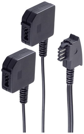 Shiverpeaks Telefon Y adapter [1x TAE-F dugó - 2x TAE-F alj] 0.2 m Fekete
