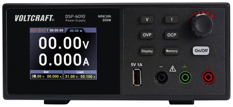 VOLTCRAFT DSP-6010 Labortápegység, szabályozható 0 - 60 V 0 - 10 A 300 W USB 2.0 alj, A típus Távirá 2. kép