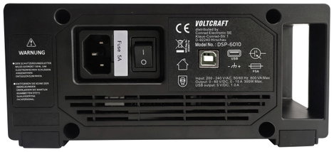VOLTCRAFT DSP-6010 Labortápegység, szabályozható 0 - 60 V 0 - 10 A 300 W USB 2.0 alj, A típus Távirá 5. kép