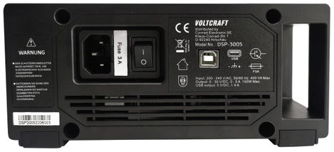 Szabályozható labortápegység 1x 0-30 V 0-5 A 150 W USB 2.0, Voltcraft DSP-3005 4. kép