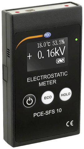 PCE Instruments Elektrosztatika mérőműszer Elektromágneses mező, Nedvesség, Hőmérséklet