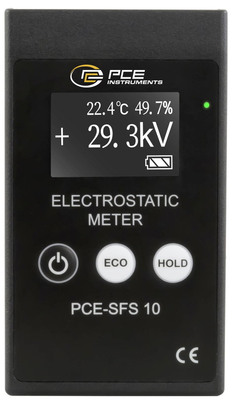 PCE Instruments Elektrosztatika mérőműszer Elektromágneses mező, Nedvesség, Hőmérséklet 2. kép
