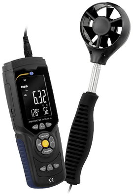 PCE Instruments Anemométer 0.3 - 45 m/s Hőmérsékletmérő funkcióval
