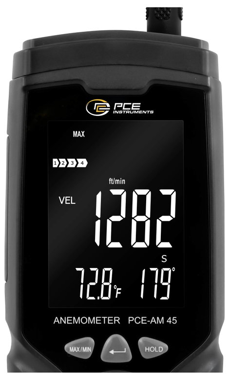PCE Instruments Anemométer 0.3 - 45 m/s Hőmérsékletmérő funkcióval 2. kép
