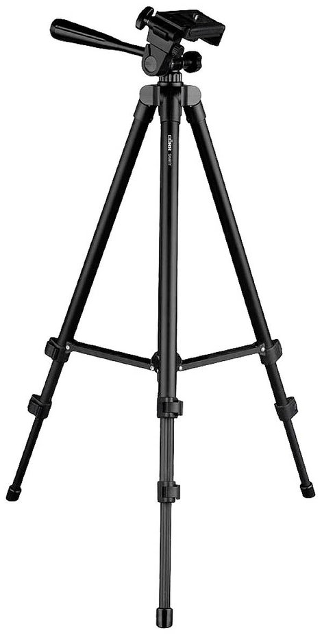 DÖRR Smarty Háromlábú állvány 1/4 col Munkamagasság=40.5 - 112 cm Fekete Okostelefon-tartóval, Táská