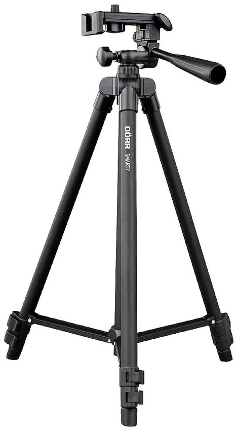 DÖRR Smarty Háromlábú állvány 1/4 col Munkamagasság=40.5 - 112 cm Fekete Okostelefon-tartóval, Táská 2. kép