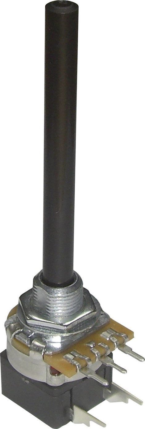Kapcsolós forgó potméter, 6 mm-es tengely, lin 10 kΩ, Potentiometer Service GmbH PC20BU/HS4 CEPS F1