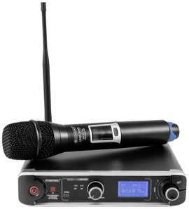 Omnitronic UHF-301 Kézi Mikrofon készlet Átviteli mód:Rádiójel vezérlésű Fém ház