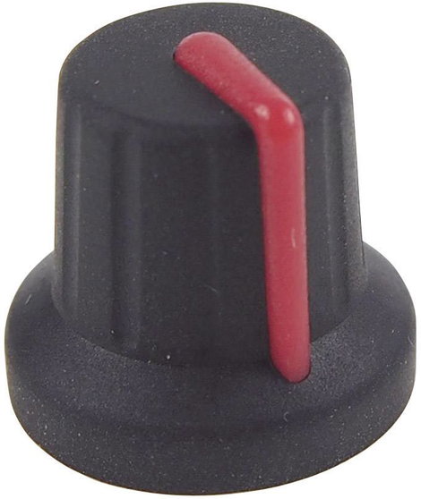 Készülékgomb, K86R fekete/piros 6MM SPL