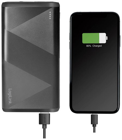 LogiLink PA0275 Akkucsomag 10000 mAh Quick Charge 3.0, Fast Charge, Power Delivery 2.0 LiPo Fekete 6. kép