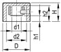 Alu forgatógomb oldalsó csavarrögzítéssel, 6 mm-es tengelyre, 37,8 x 6 x 32,8 x 15,9 x 3 x 13,5 mm, 2. bélyegkép
