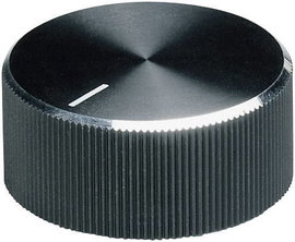 Alu forgatógomb oldalsó csavarrögzítéssel, 6 mm-es tengelyre, 18,6 x 6 x 13 x 12 x 3,3 x 9,5 mm, OKW