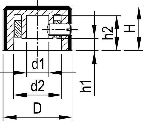 Alu forgatógomb oldalsó csavarrögzítéssel, 6 mm-es tengelyre, 18,6 x 6 x 13 x 12 x 3,3 x 9,5 mm, OKW 2. kép