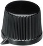 Fröcsöntött forgatógomb mutatóval, 6 mm-es tengelyre, fekete, 19,9 x 6 x 16 x 15,5 x 3,5 x 12,2 x 13 bélyegkép