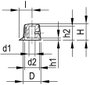 Fröcsöntött forgatógomb mutatóval, 6 mm-es tengelyre, fekete, 19,9 x 6 x 16 x 15,5 x 3,5 x 12,2 x 13 2. bélyegkép