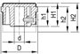 Alu forgatógomb oldalsó csavarrögzítéssel, 6 mm-es tengelyre, 31,9 x 6 x 14 x 12 mm, OKW 2. bélyegkép