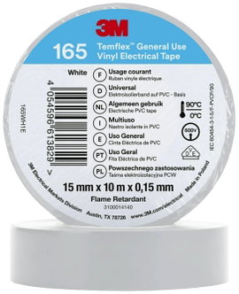 3M Temflex™ 165 165WH1E Szigetelőszalag Temflex™ 165 Fehér (H x Sz) 10 m x 15 mm 1 db