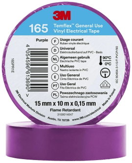 3M Temflex™ 165 165PR1E Szigetelőszalag Temflex™ 165 Viola (H x Sz) 10 m x 15 mm 1 db