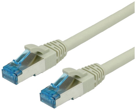 Value 21.99.0864 RJ45 Hálózati kábel, patchkábel CAT 6A S/FTP 0.30 m Szürke Kettős árnyékolás, Halog