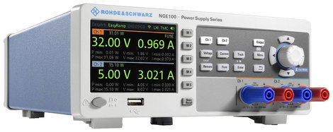 Rohde & Schwarz NGE-COM3b Labortápegység, szabályozható 0 - 32 V/DC 0 - 3 A 100 W USB OVP, Távirányí 4. kép