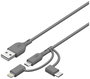 GP Batteries USB töltőkábel USB 2.0 USB-A dugó, Apple Lightning dugó, USB mikro B dugó, USB-C® dugó 2. bélyegkép