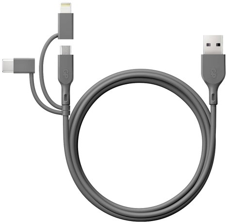GP Batteries USB töltőkábel USB 2.0 USB-A dugó, Apple Lightning dugó, USB mikro B dugó, USB-C® dugó 3. kép
