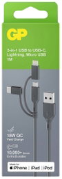 GP Batteries USB töltőkábel USB 2.0 USB-A dugó, Apple Lightning dugó, USB mikro B dugó, USB-C® dugó 4. bélyegkép