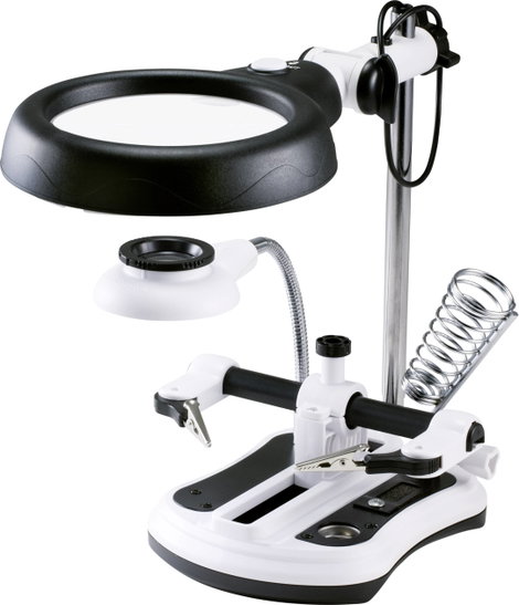 LED-es nagyítós lámpa, nagyítás: 2,5x, 5x, 6x, 10x, Toolcraft TO-7427316