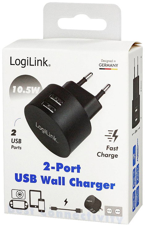 LogiLink PA0218 USB-s töltőkészülék 10.5 W Beltér, Aljzat dugó Kimeneti áram (max.) 2100 mA Kimenete 5. kép