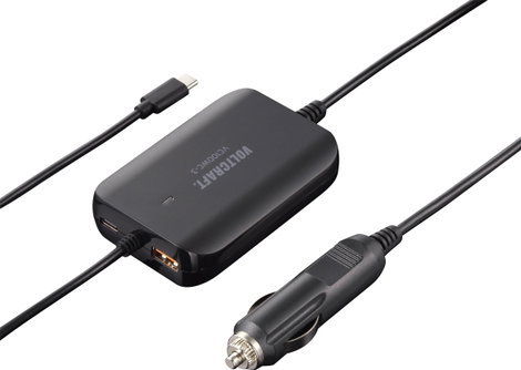 Autós USB-s töltő max. 5 A 3x USB 100 W, VOLTCRAFT VC100WC-3 VC-12380810 2. kép